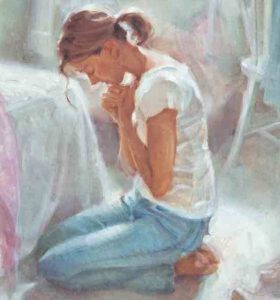 women praying painting